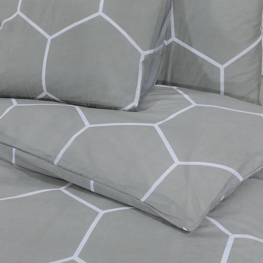 Set Copripiumino Grigio 200x220 cm in Cotone CFW9668549