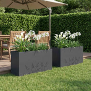 Vaso da giardino 2 pz Antracite 100 x 30 x 49 cm 8005867