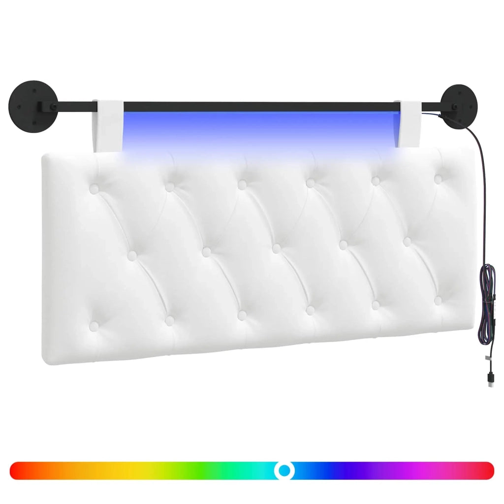 Testiera | Testata sospesa Con luce LED Bianco Tessuto