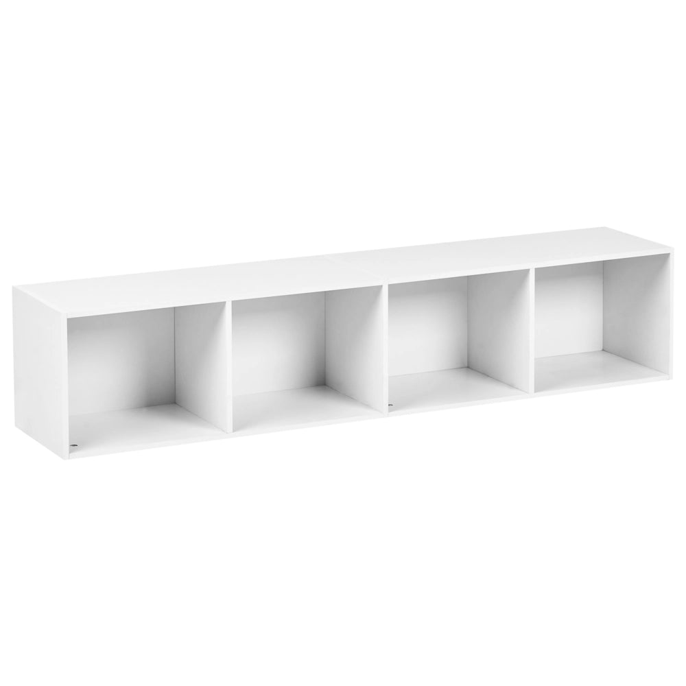 Libreria bianca in truciolato Porta TV 4 ripiani 4 livelli Stile tradizionale scandinavo
