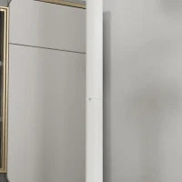 Tavolo da Bar Rotondo, Tavolo Bistrò, Tavolo da Cucina, Stile Contemporaneo, Piano Dipinto e Struttura in Acciaio, Bianco