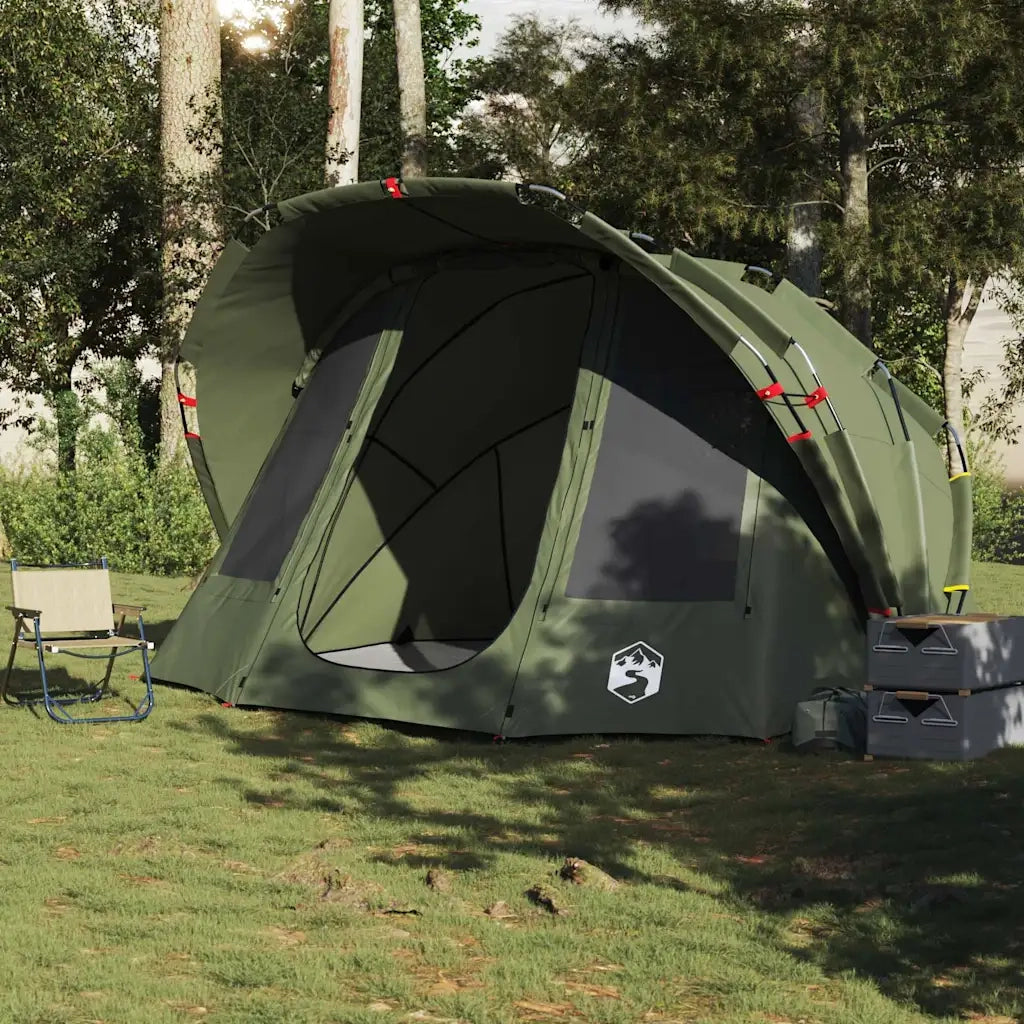 Tenda da Pesca per 5 Persone-Tenda da campeggio Verde Oliva Impermeabile 802319