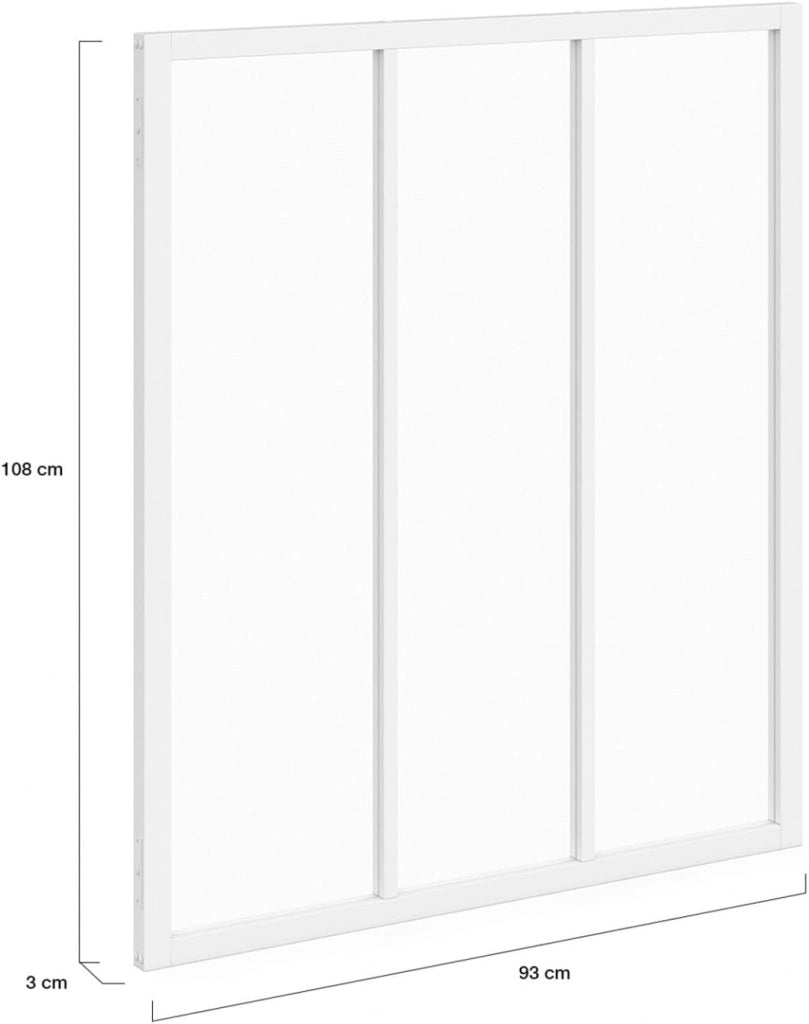 IDMarket - Metallo Bianco e Vetro temperato Tetto in Vetro a 3 lastre L. 93 x H. 108 cm