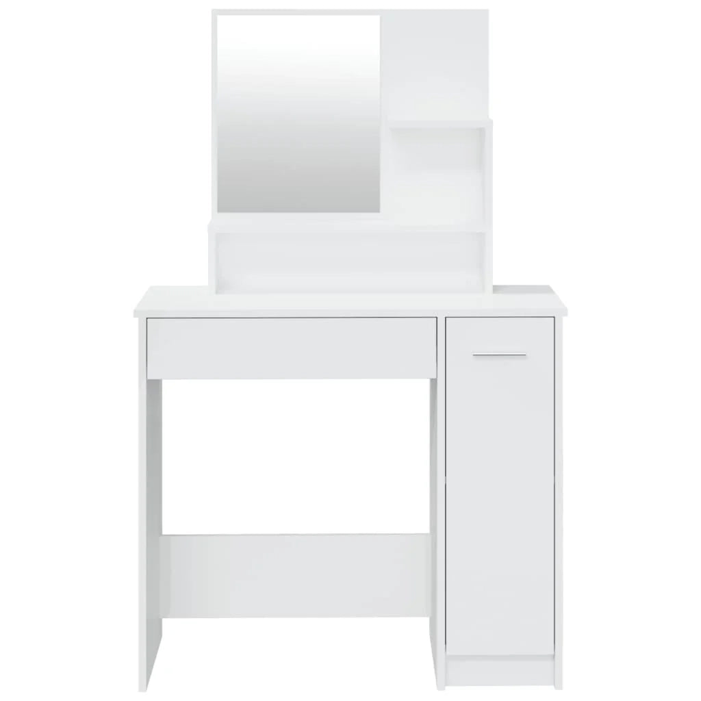 Mobile da toeletta dal design contemporaneo con specchio 86,5 x 35 x 136 cm bianco lucido 02_0006394