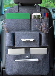 Protettore di Schiena per Auto Organizzatore di Bagagli con Pochette Felt per Camper con Tasca in Lotti 62 x 41cm - Grigio Scuro