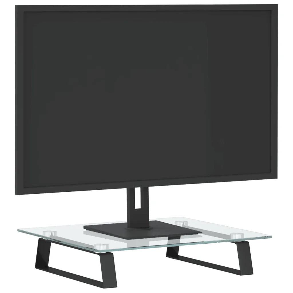 Supporto per Monitor Nero 40x35x8cm Vetro Temperato e Metallocod mxl 85426