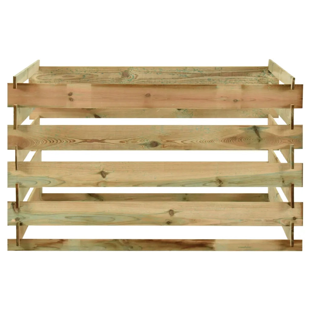 Compostiera da Giardino a Doghe 120x120x70cm in Pino Impregnato cod mxl 53353