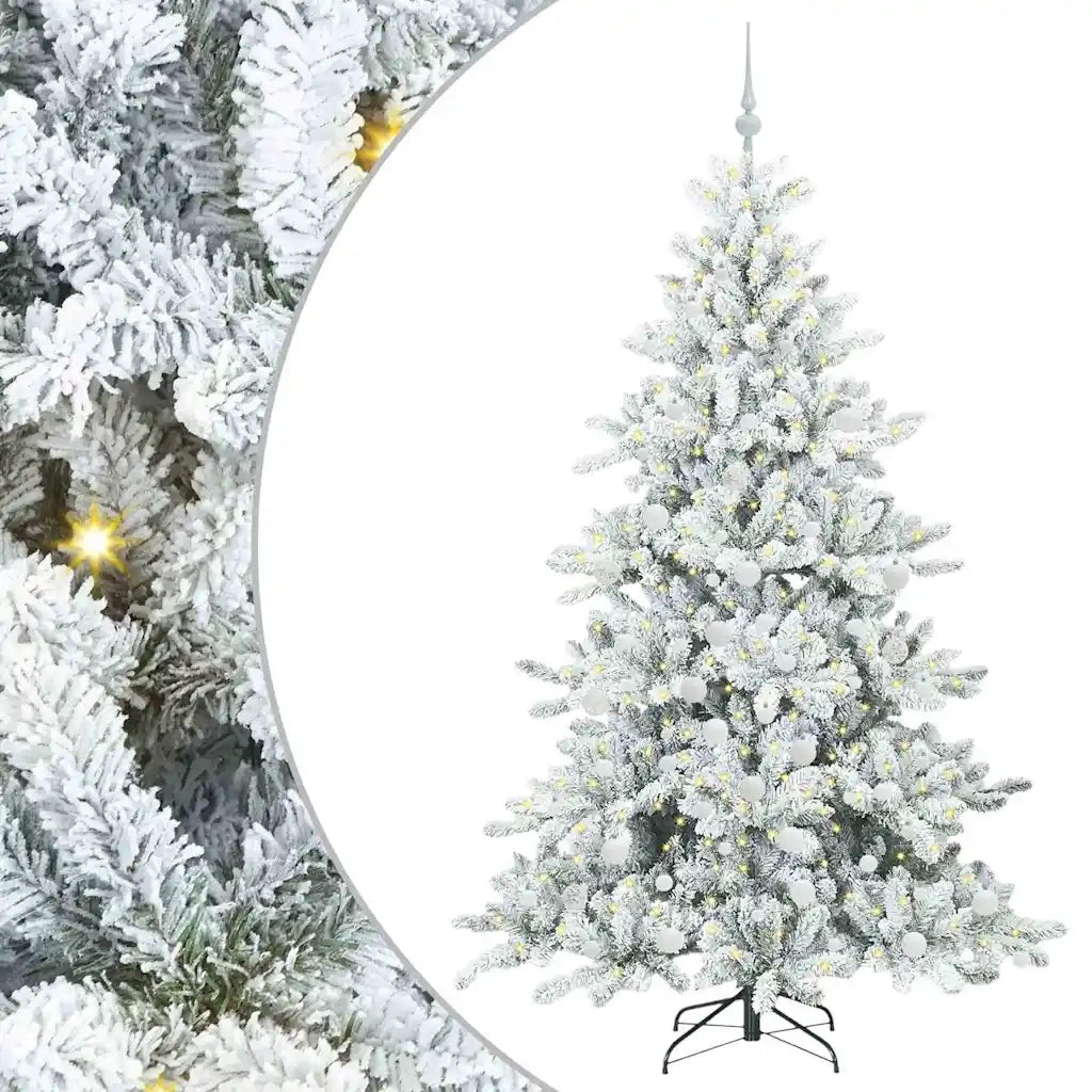 Albero di Natale | Decorazioni natalizie Artificiale con Rami Pieghevoli Bianco 180 cm