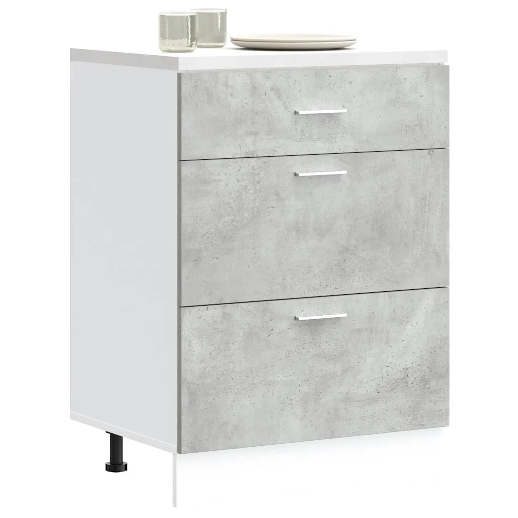 Base da Cucina “Lyon” Grigio Cemento in Legno Multistrato 854253