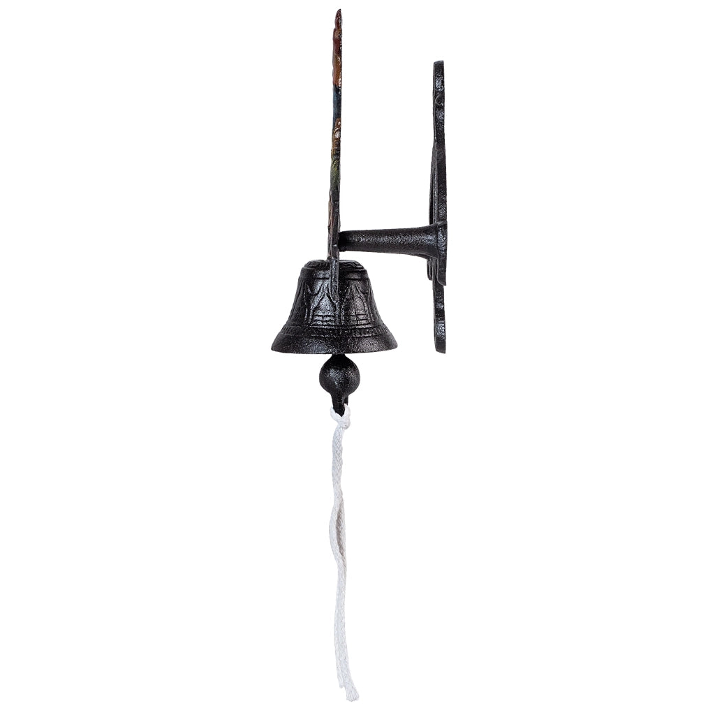 Campanello in ghisa KADAX con decorazione a forma di gallo, stile retrò, ornamentale.