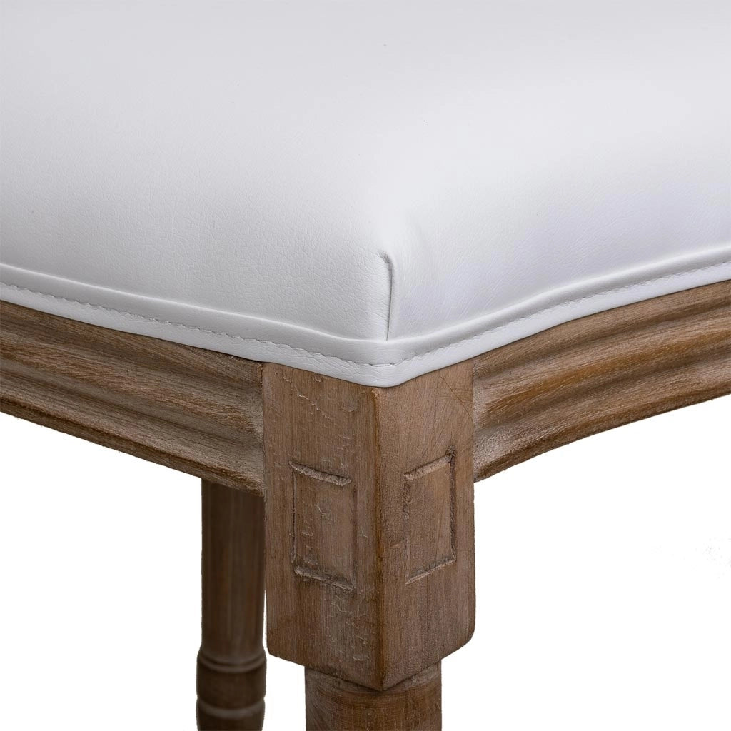 sedia in legno imbottita bianca 48x46x48/96h