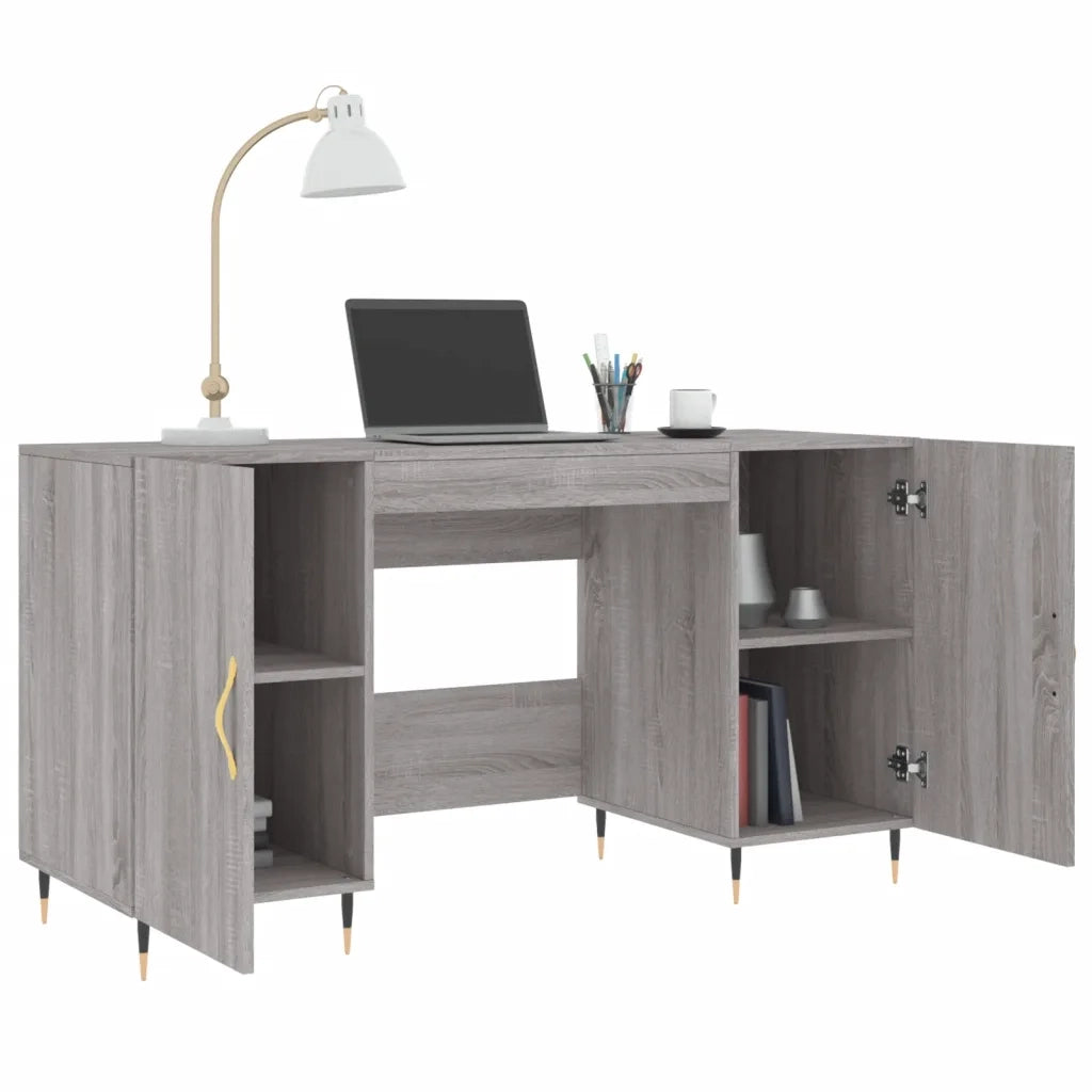 Scrivania Grigio Sonoma 140x50x75 cm in Legno Multistrato 829530