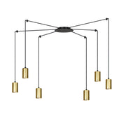 Lampadario Emibig Traker 6xGU10 nero/oro LED regolabile