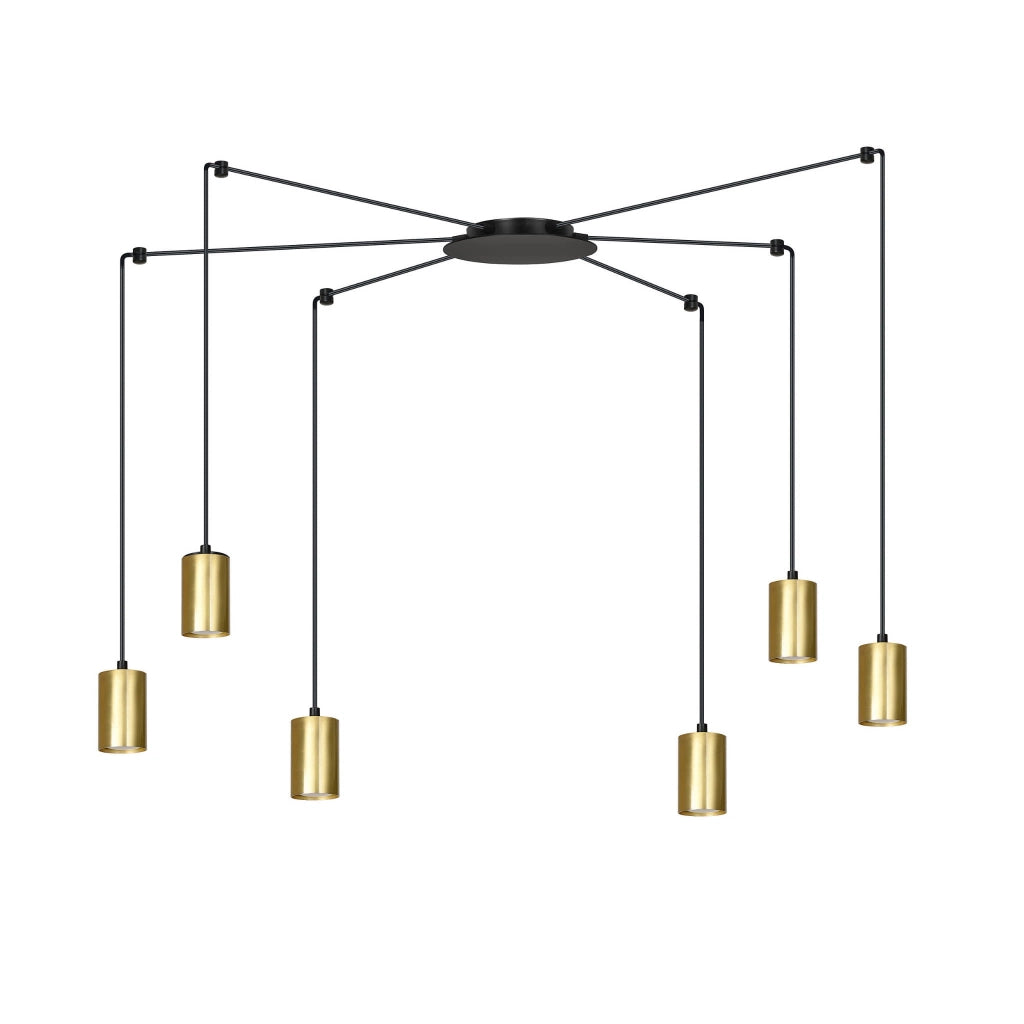 Lampadario Emibig Traker 6xGU10 nero/oro LED regolabile
