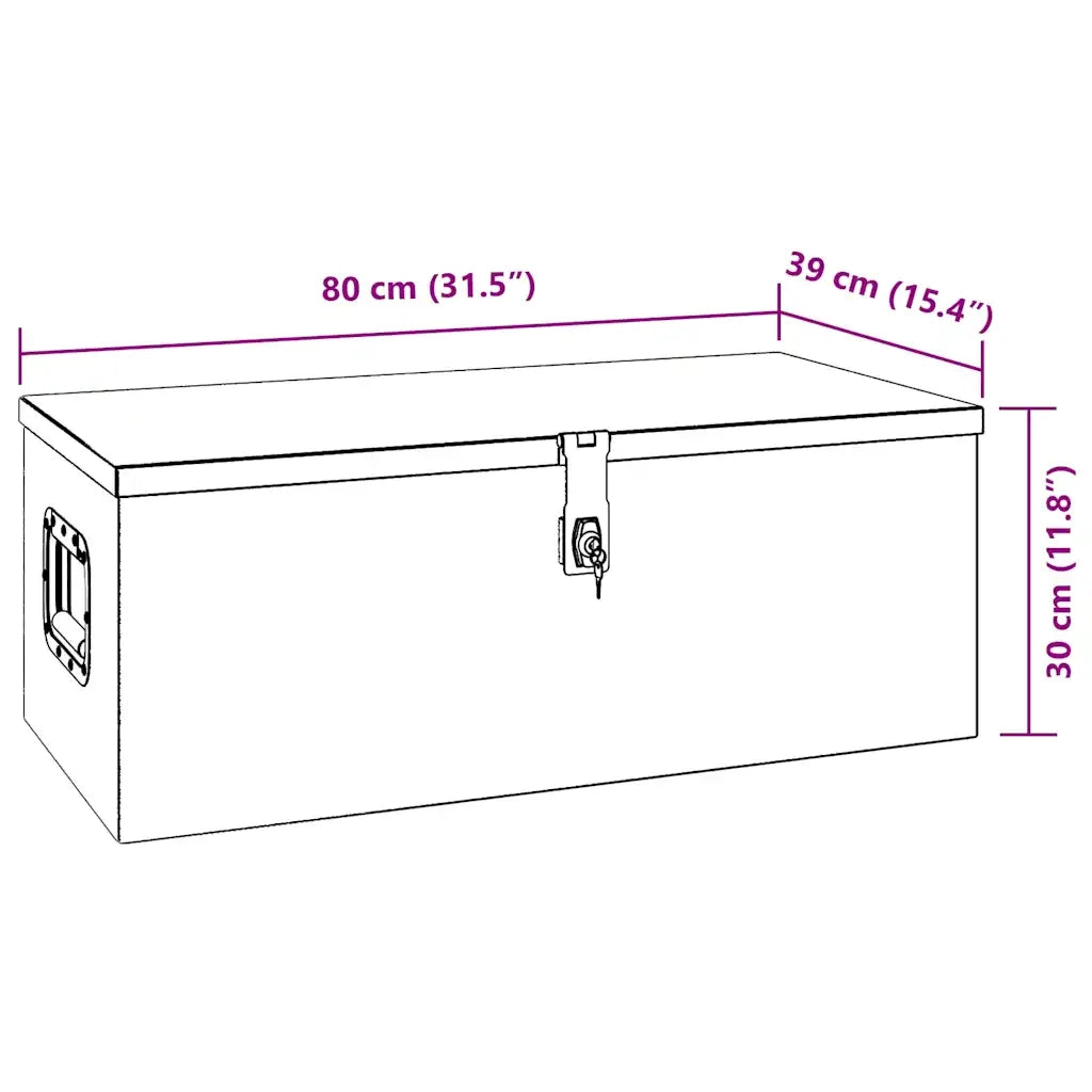 Contenitore Portaoggetti Nero 80x39x30 cm in Alluminio CFW9126629
