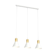Lampada a sospensione Rosa in acciaio bianco e oro