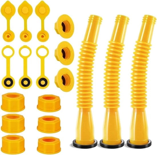 Set di sostituzione per la valvola di carburante, composto da morse a 6 punte, valvola di carburante e tubo di carburante, compatibile con serbatoi da 1, 2, 5 e 10 galloni, con morso antiscivolo in plastica, facile da utilizzare.