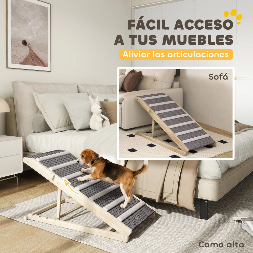 Rampa per Cani Pieghevole in Legno ¨C zephmum ¨C 35-50 cm