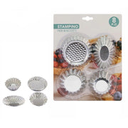 Trade Shop - Set 8 Formine Per Biscotti Pirottini Stampi Dolci Crostatine Stampini Misti 74134 -