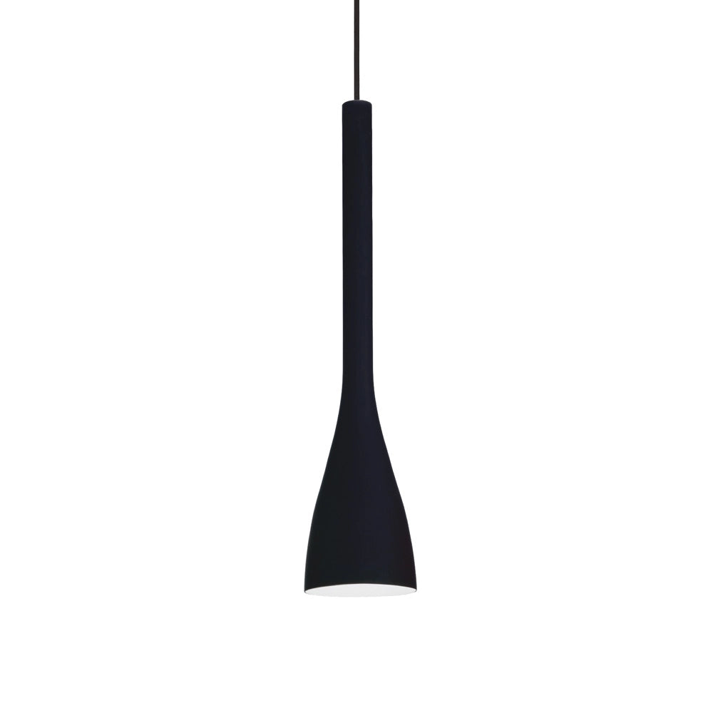 Sospensione Moderna Flut Vetro Nero 1 Luce E14 Small