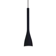 Sospensione Moderna Flut Vetro Nero 1 Luce E14 Small