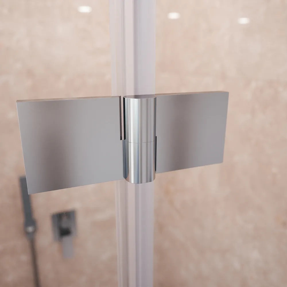 Porta doccia 80cm apertura a libro lato sinistro con profili cromati e vetro da 8mm trasparente h195 | Fiji