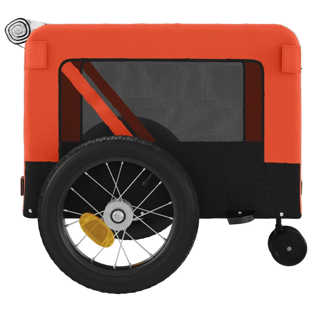 Rimorchio da Bici per Animali Arancione e Nero Oxford e Ferro CFW3472600