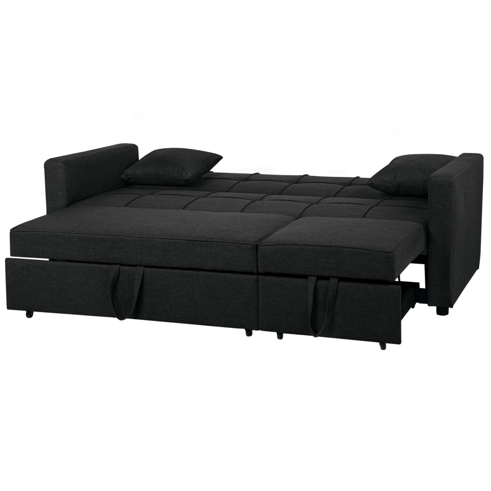 Divano Letto color Nero Funzione Sonno Imbottito stile Moderno contemporaneo soggiorno