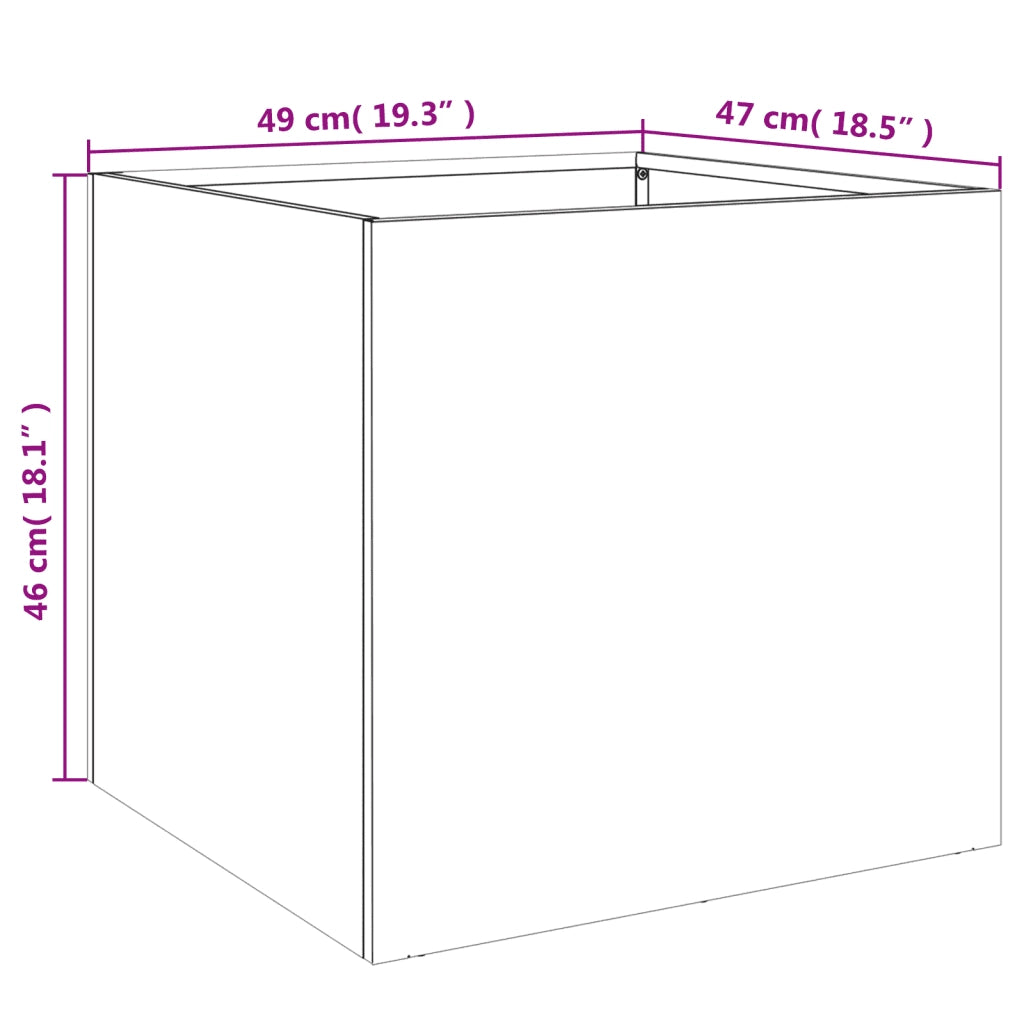Fioriera Nera 49x47x46 cm in Acciaio 841559