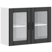 Pensile da cucina dal design moderno 80 x 31 x 60 cm ampio spazio contenitivo legno nero 02_0050193