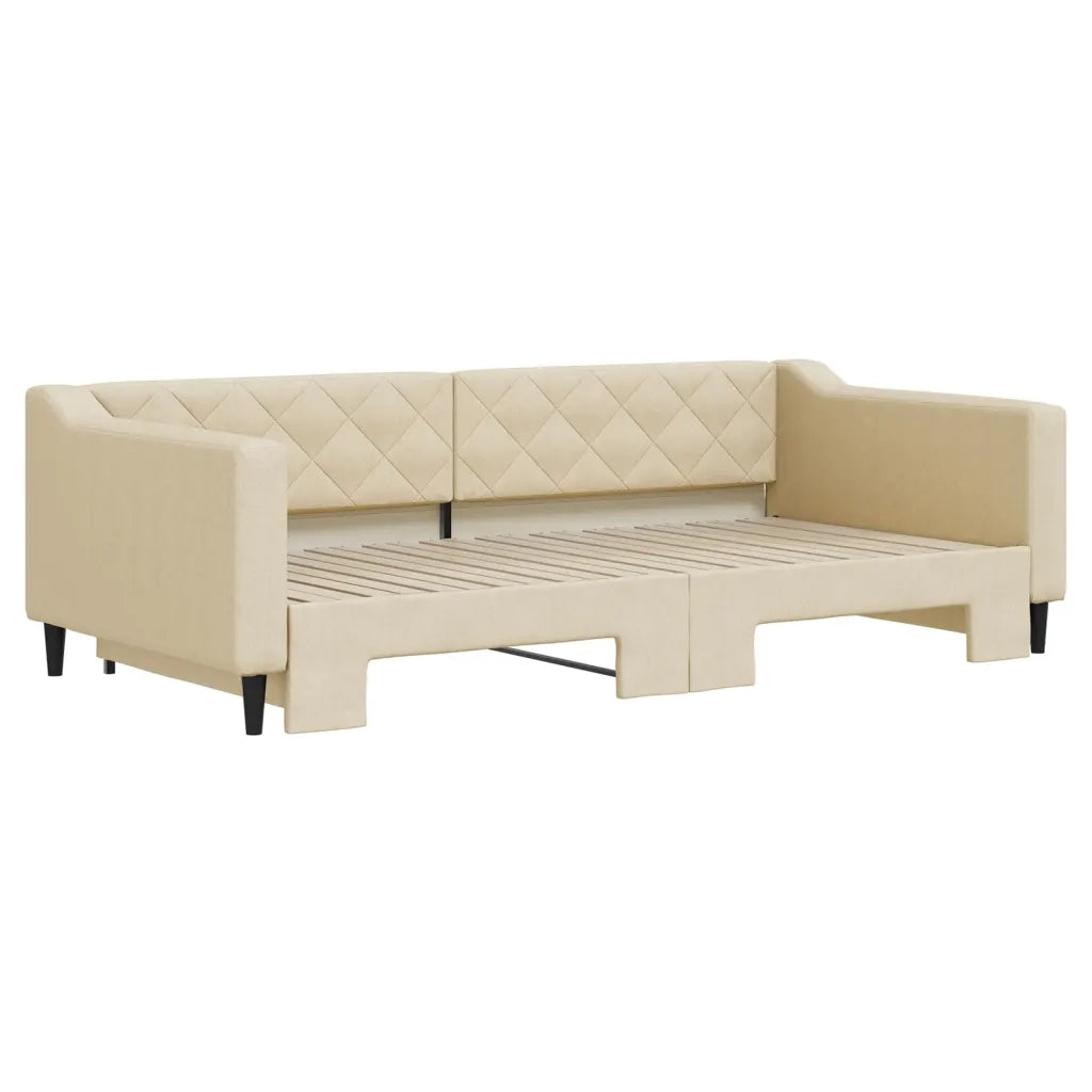 Divano Letto con Letto Estraibile-Sofa Letto-Daybed Crema 100x200 cm in Tessuto 731230