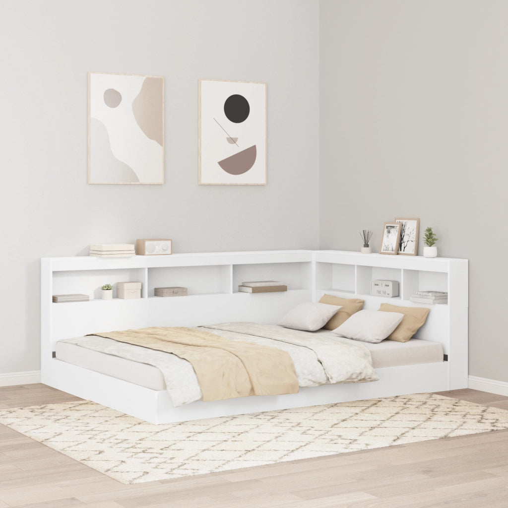 Letto con libreria Bianco 160x200 cm Legno ingegnerizzato
