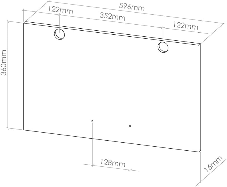 Frontale cucina R-Line, Antracite casa di campagna, 59.6 x 39 cm frontale del mobile per pensile basso