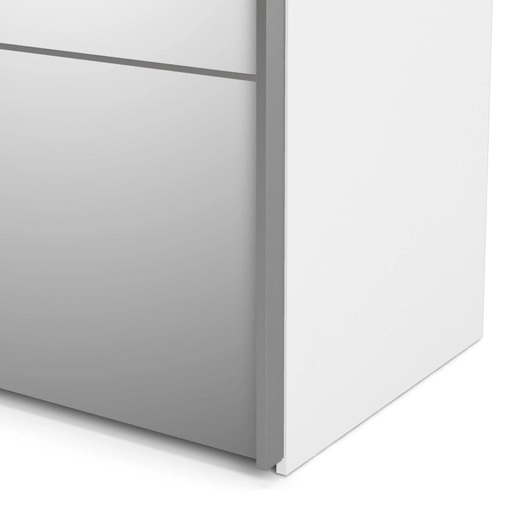 Guardaroba 2 ante Astrée, Mobile camera da letto, Cabina armadio portabiti, Armadio appendiabiti, 182x64 h202 cm, Bianco