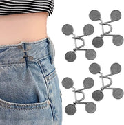 4 pezzi di clip di rinforzo per vita, clip per vita con bottoni, bottoni per vita con cintura, fermagamma per vita dei jeans per un aspetto più sottile (acciaio inox)