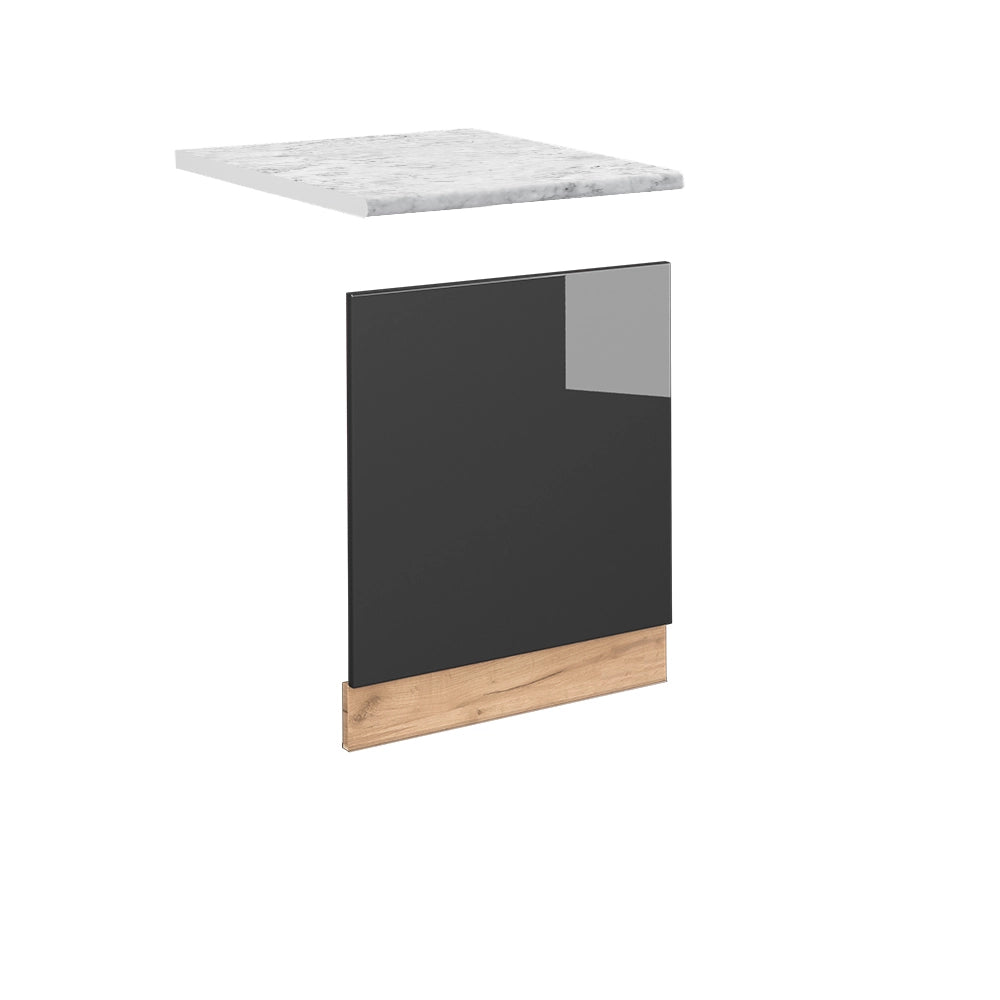 Pannello frontale Fame-Line Antracite lucido/Rovere dorato 60 cm, PL Marmo Vicco