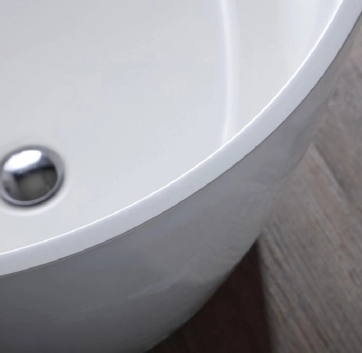 Vasca da bagno moderna freestandig in marmo resina ovale bianca 160cm Badok Lamap