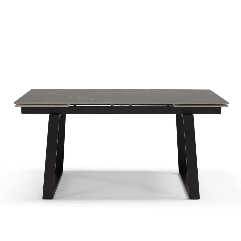 Tavolo allungabile da pranzo Pietra Grigia 160x90 modello ATLAS fino a 240 CM per sala da pranzo, cucina e soggiorno, design moderno con top in grès ceramico