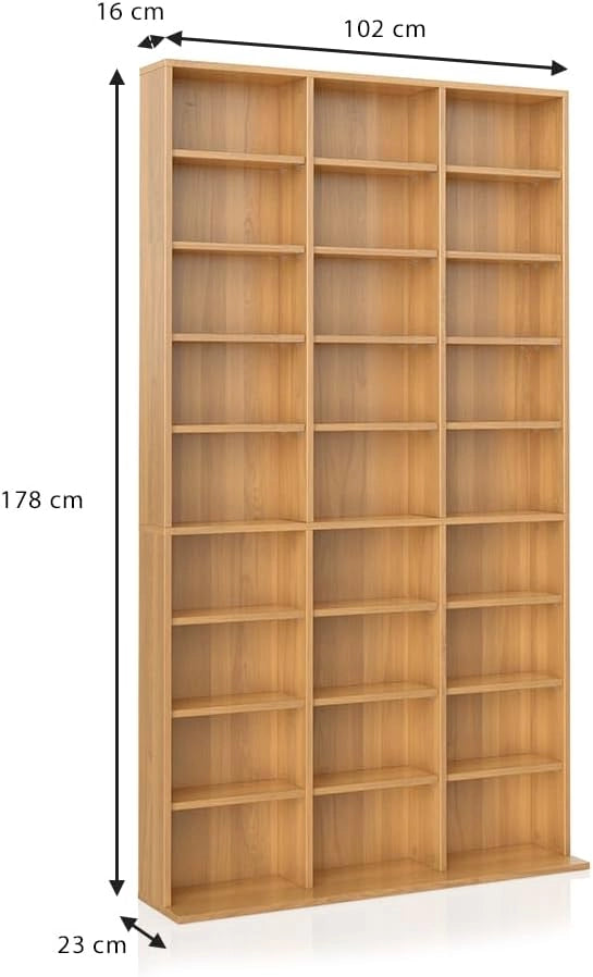 Scaffale porta cd Jukebox, Faggio, 102 x 178 cm
