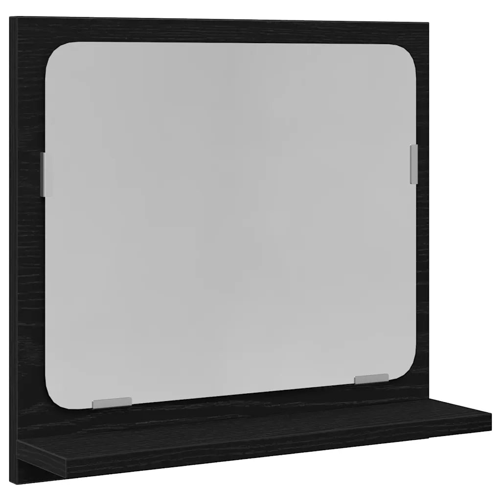 Specchio da Bagno Rovere Nero 40x10,5x37 cm Legno Multistrato 862524