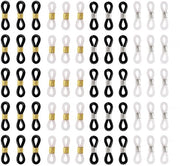 Catenaccio per occhiali 100 pezzi - Catenaccio siliconico/acciaio inossidabile - Flessibile - Antiscivolo - Adatto per la maggior parte degli occhiali - 254 cm totale - Cinturino per occhiali