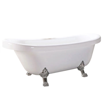 Vasca freestanding vintage 170 x 80 cm con piedi argento - Margherita