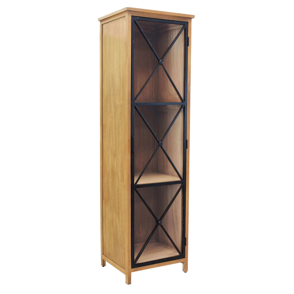 Vetrina industrial in Legno Metallo cm 53x46x183 5 - MONTGOMERY