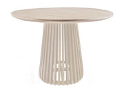 Tavolo Rotondo Fisso Ø 130x75 cm Caffè White in Legno Naturale