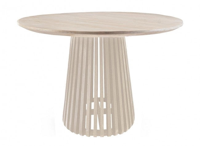 Tavolo Rotondo Fisso Ø 130x75 cm Caffè White in Legno Naturale