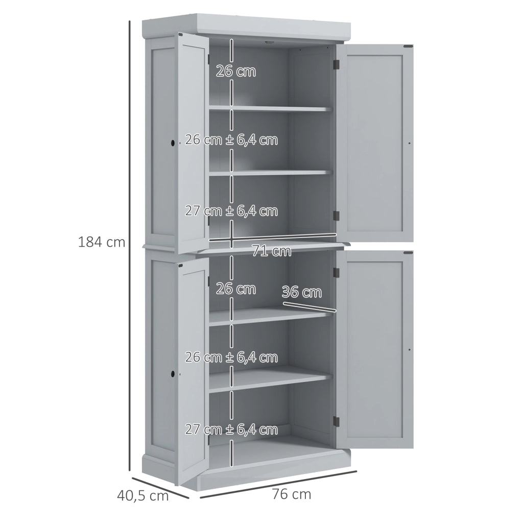 Armadio Cucina Moderno ¨C Zephmum ¨C 76x40,5x184cm Grigio