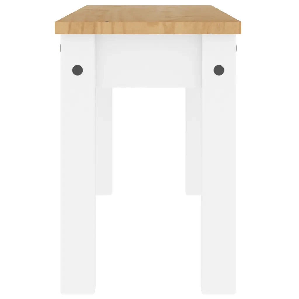 Panca da Pranzo PANAMA Bianca 105x30x45 cm Legno Massello Pino CFW7468861