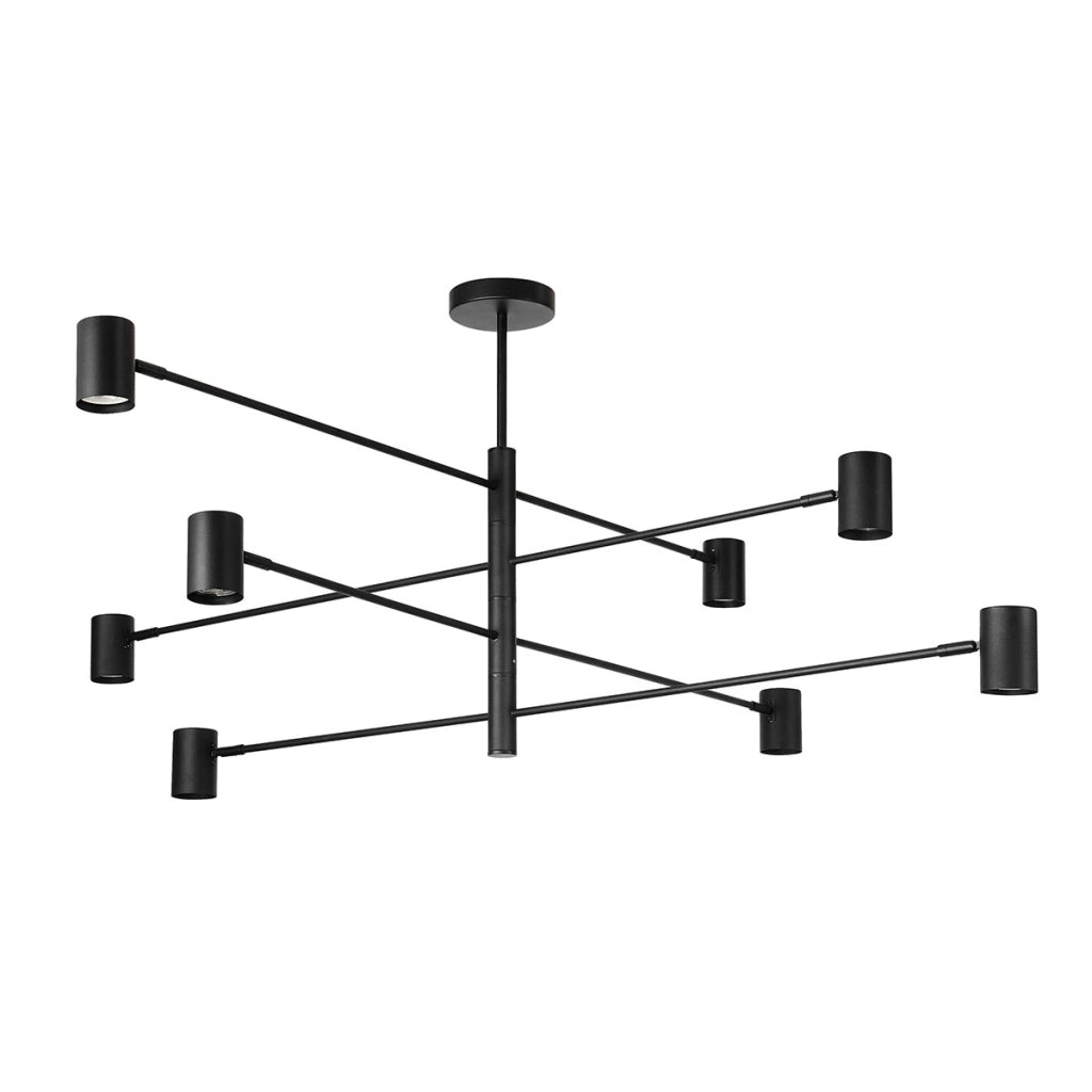 Lampada sospensione loft nera Snow 8xGU10 Light Prestige