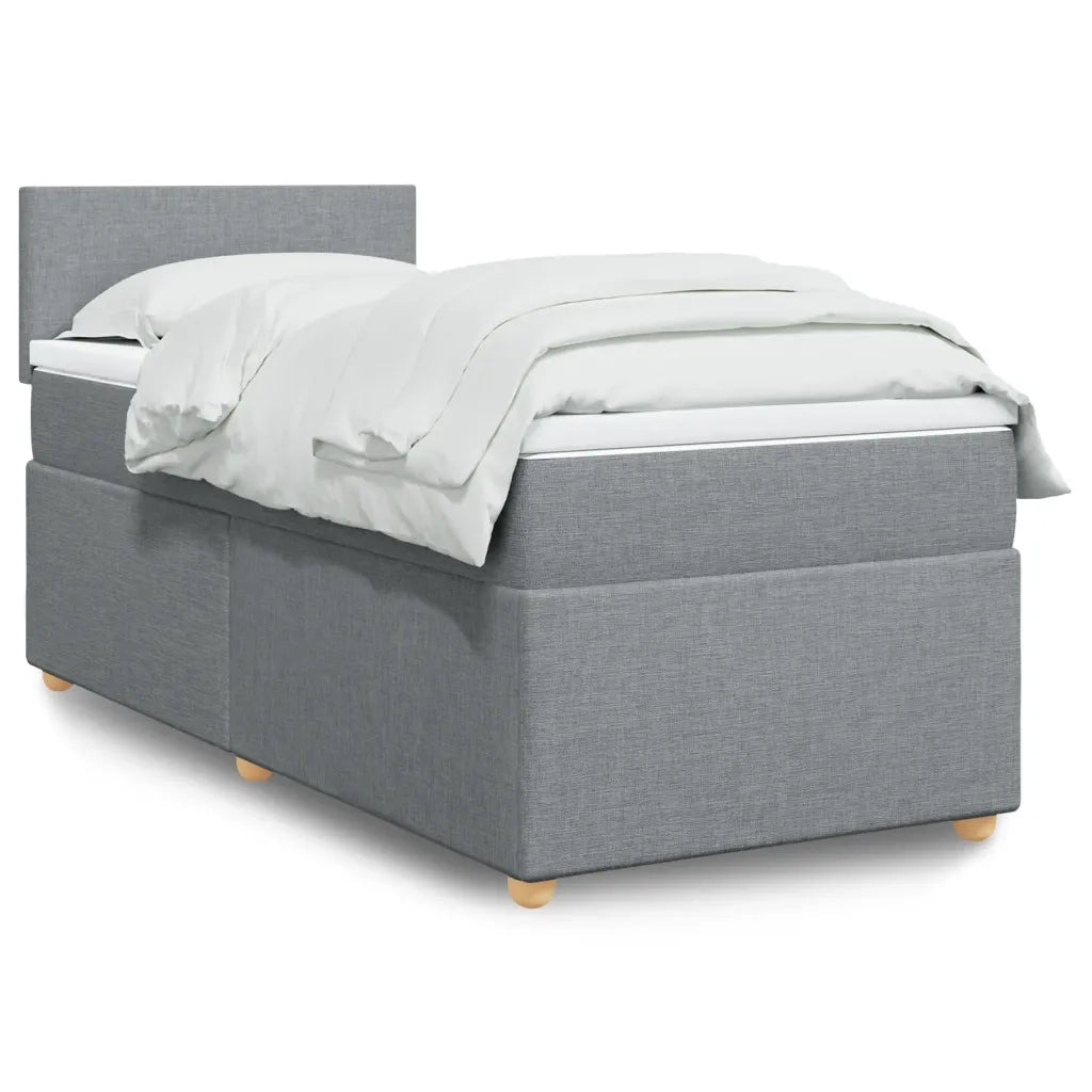 Giroletto a Molle con Materasso Grigio Chiaro100x200 cm Tessuto 3288884