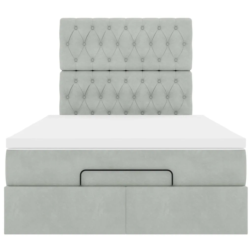 Struttura Letto Pouf con Materassi 120x200 cm Velluto 3314384